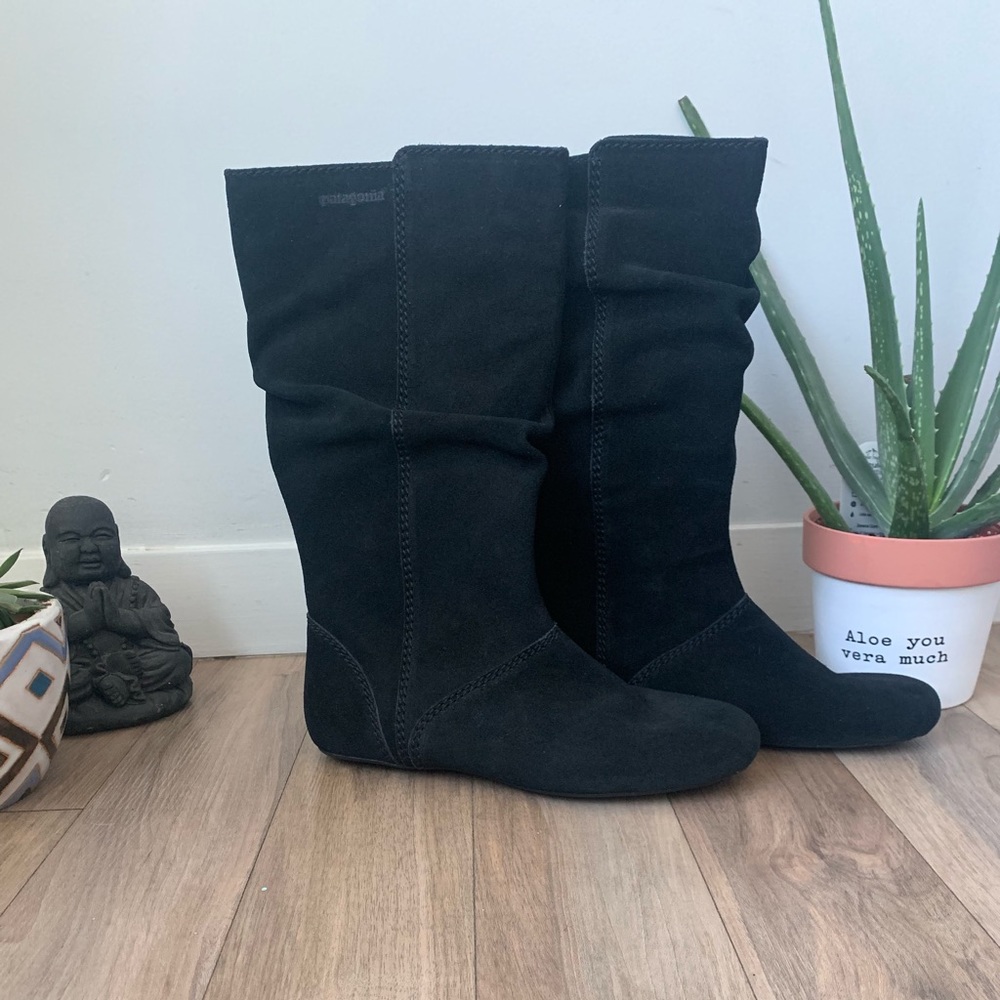 SOLD. Patagonia black suede boots